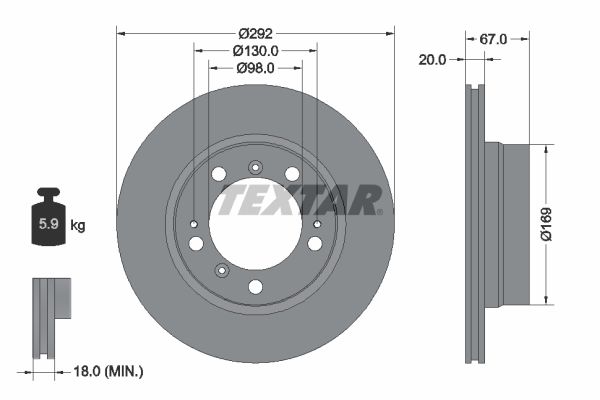 TEXTAR 92088903 Brake Disc