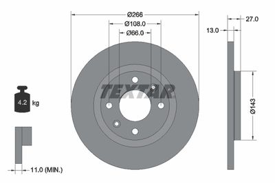 Brake Disc TEXTAR 92089103