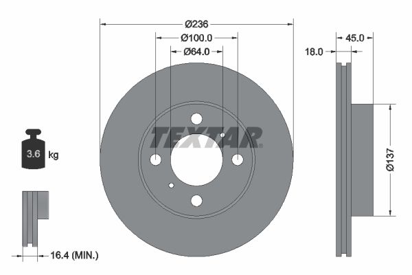 TEXTAR 92089400 Brake Disc