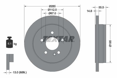 Brake Disc TEXTAR 92090003