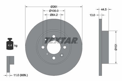 Brake Disc TEXTAR 92090100