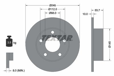 Brake Disc TEXTAR 92090803