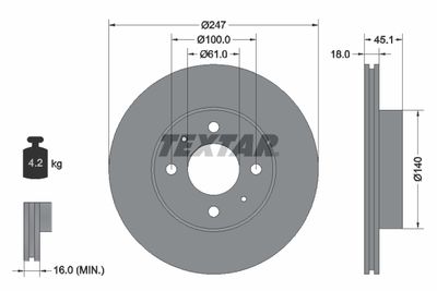Brake Disc TEXTAR 92091000