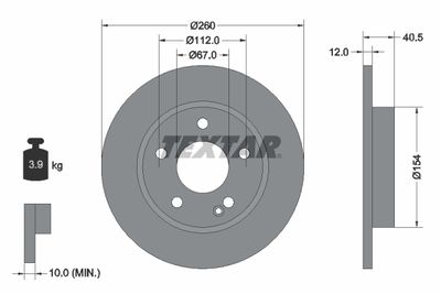 Brake Disc TEXTAR 92091203
