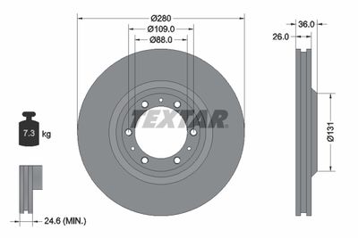 Brake Disc TEXTAR 92091400