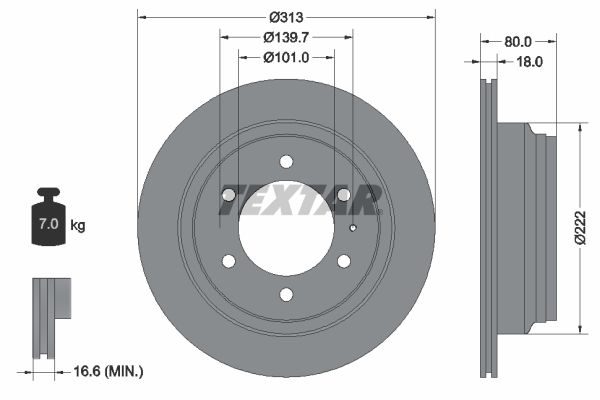 TEXTAR 92091600 Brake Disc