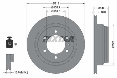 Brake Disc TEXTAR 92091600