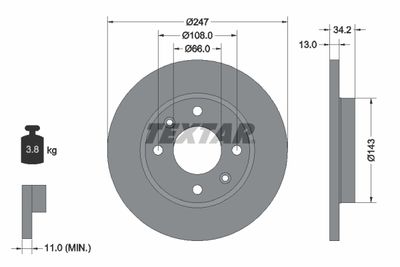 Brake Disc TEXTAR 92092803