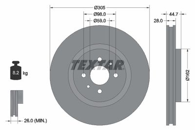 Brake Disc TEXTAR 92092900