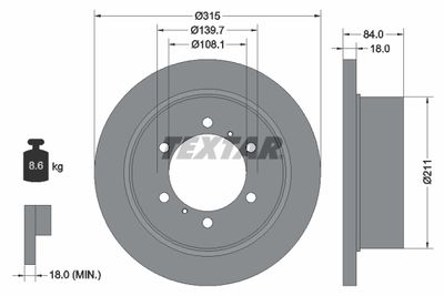 Brake Disc TEXTAR 92093100