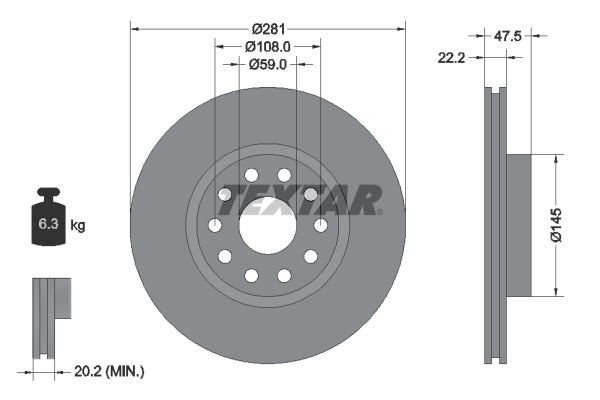 TEXTAR 92093800 Brake Disc
