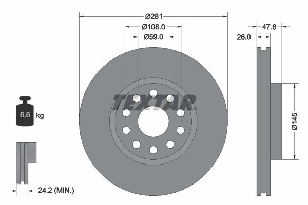 TEXTAR 92093900 Brake Disc