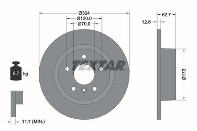Brake Disc TEXTAR 92095203