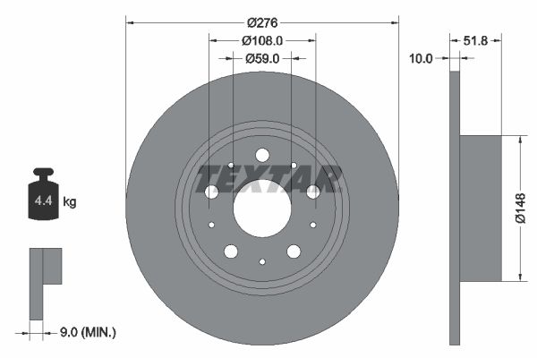 TEXTAR 92095300 Brake Disc
