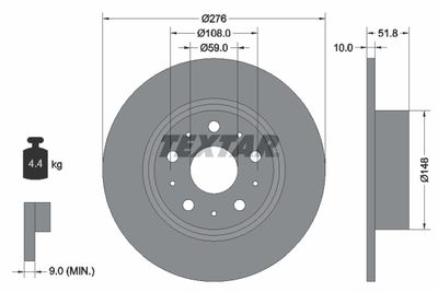 Brake Disc TEXTAR 92095300