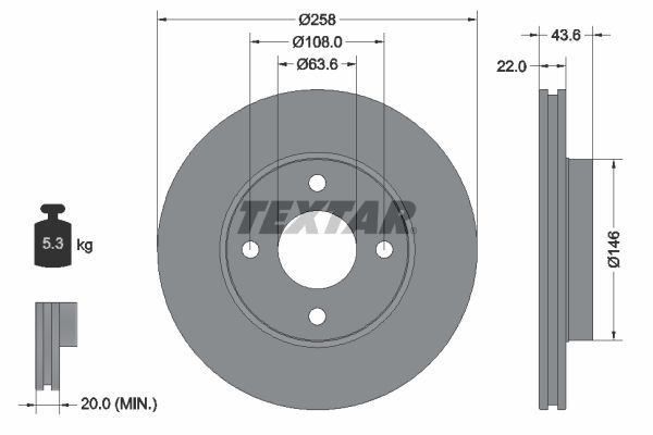 TEXTAR 92096203 Brake Disc