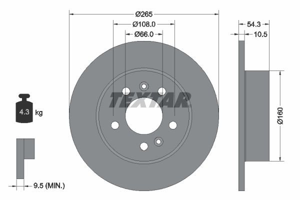 TEXTAR 92096300 Brake Disc