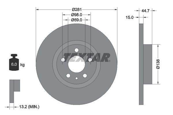 TEXTAR 92096400 Brake Disc