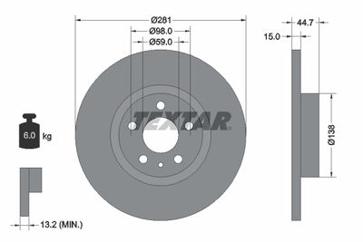 Brake Disc TEXTAR 92096400