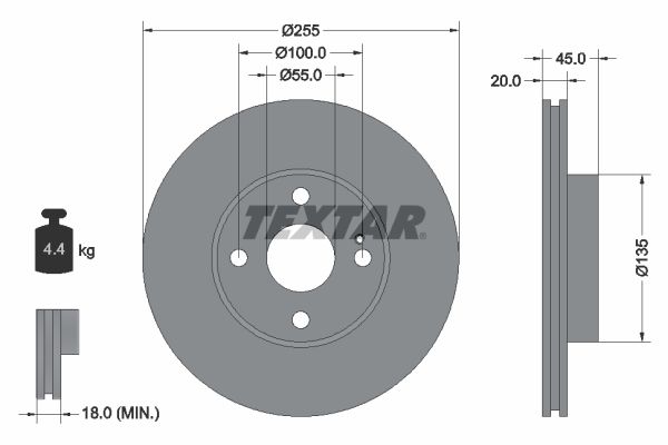 TEXTAR 92096800 Brake Disc