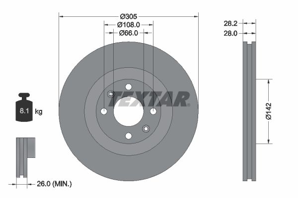 TEXTAR 92097103 Brake Disc