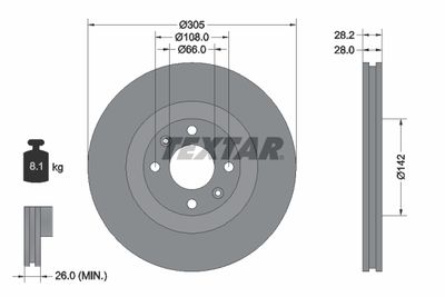 Brake Disc TEXTAR 92097103
