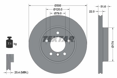 Brake Disc TEXTAR 92097205