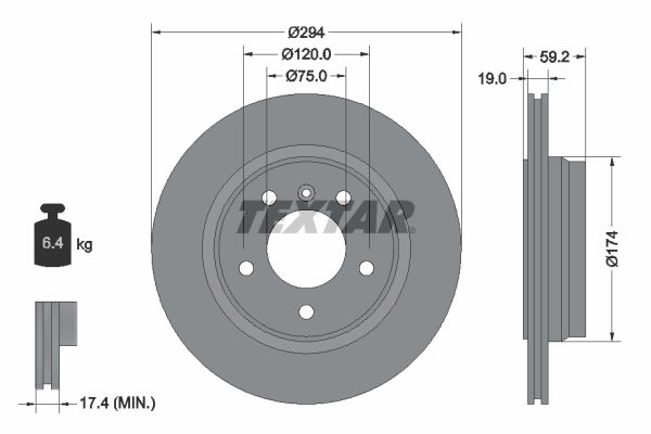 TEXTAR 92097303 Brake Disc
