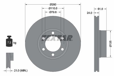 Brake Disc TEXTAR 92097703
