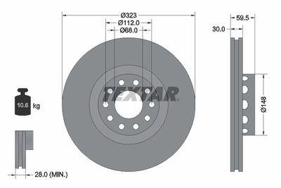 Brake Disc TEXTAR 92098305