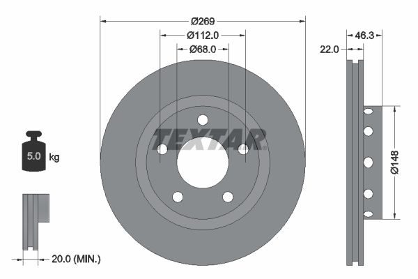 TEXTAR 92098400 Brake Disc