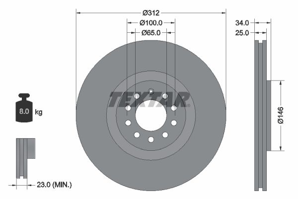 TEXTAR 92098505 Brake Disc