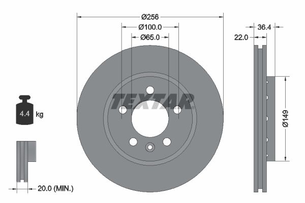 TEXTAR 92098603 Brake Disc