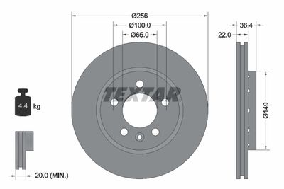 Brake Disc TEXTAR 92098603
