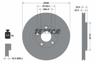 Brake Disc TEXTAR 92099100