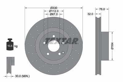 Brake Disc TEXTAR 92099205