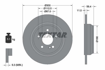 Brake Disc TEXTAR 92099403