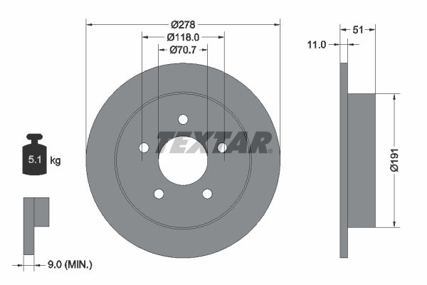 TEXTAR 92099800 Brake Disc