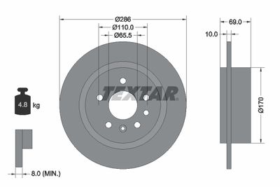 Brake Disc TEXTAR 92100200