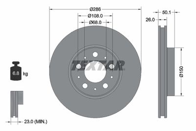 Brake Disc TEXTAR 92100503