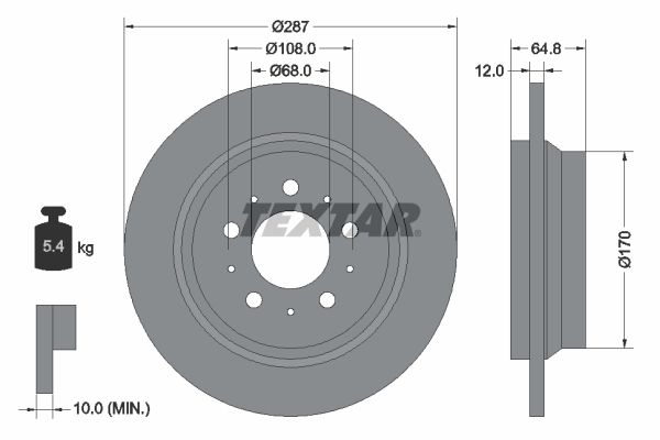 TEXTAR 92100703 Brake Disc