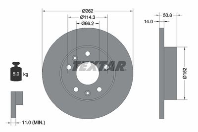 Brake Disc TEXTAR 92102900