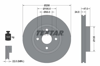 Brake Disc TEXTAR 92103100