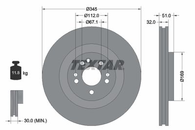 Brake Disc TEXTAR 92103205