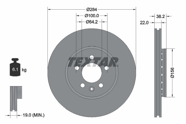 TEXTAR 92103400 Brake Disc