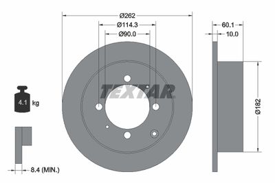 Brake Disc TEXTAR 92104000