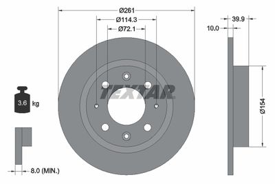 Brake Disc TEXTAR 92104300