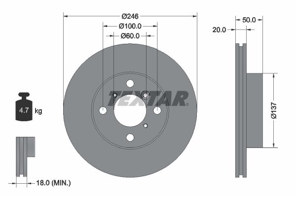 TEXTAR 92104500 Brake Disc