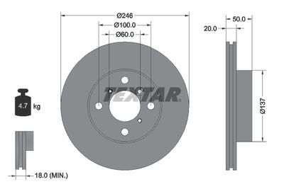 Brake Disc TEXTAR 92104500