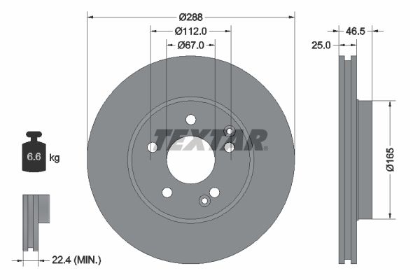 TEXTAR 92105905 Brake Disc